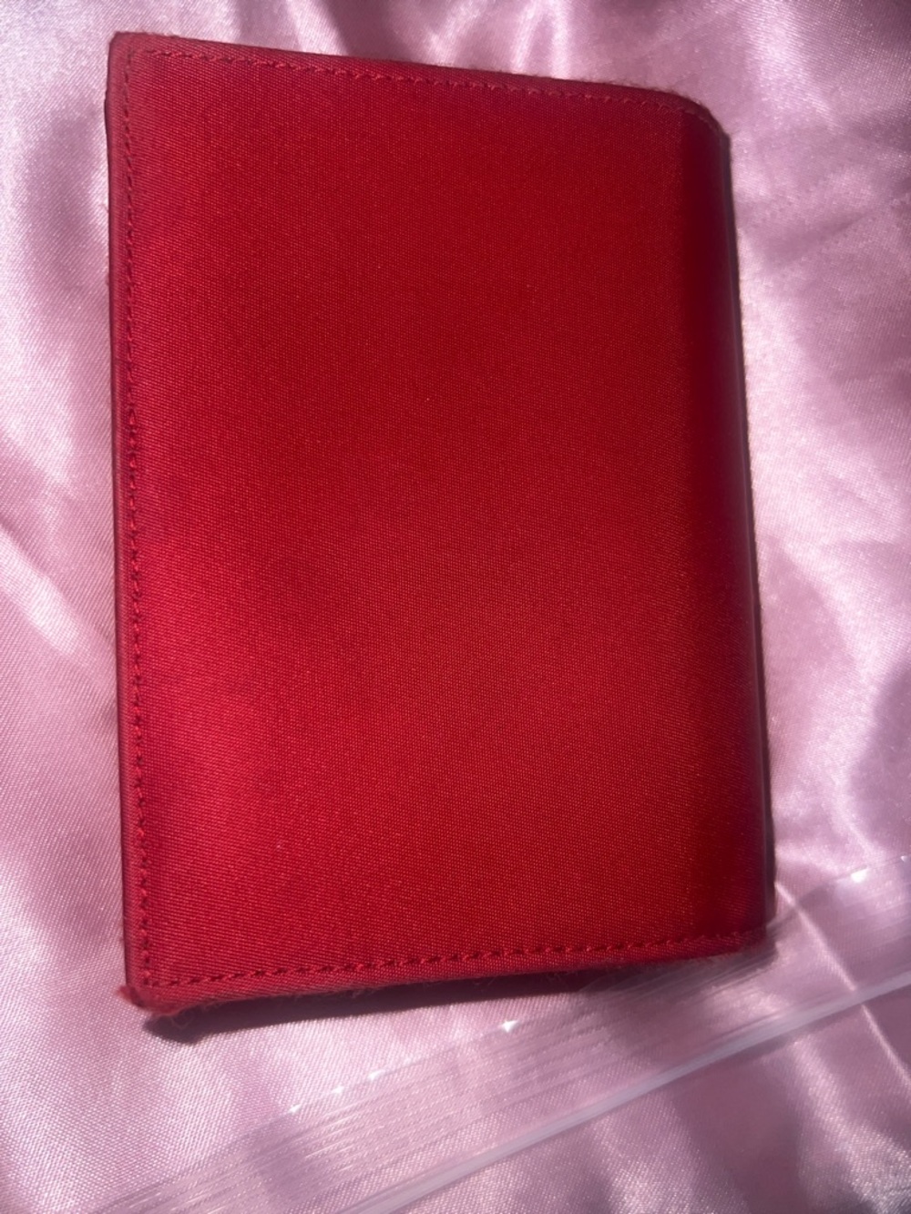 Prada Red Triangular Logo Compact Wallet - Picture 4 of 5